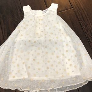 Gold and silver dot dress with bloomers